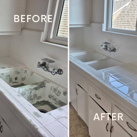 Bathroom & Kitchen Reglazing • Tile • Sink • Countertops • Chip fix (Palmdale)