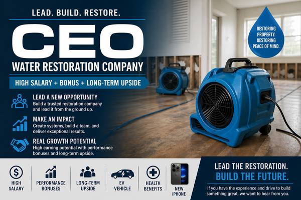 Chief Executive Officer – Water Restoration Company (High Salary) (Los Angeles)