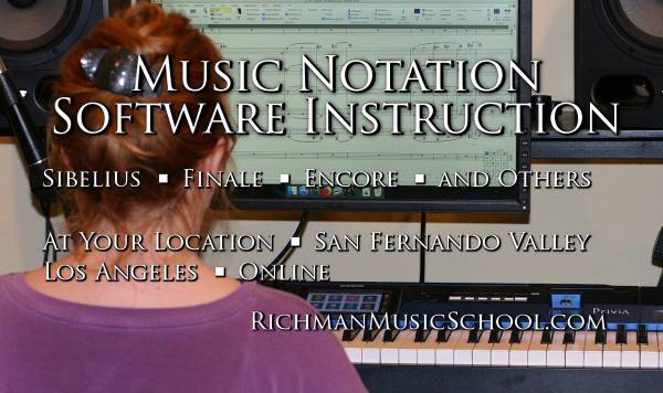 Music Notation Software Instruction - in home/online (San Fernando Valley, Los Angeles)