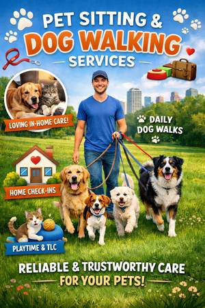 House Sitting/Dog Walking - Bond-First Sitter, Future Trainer