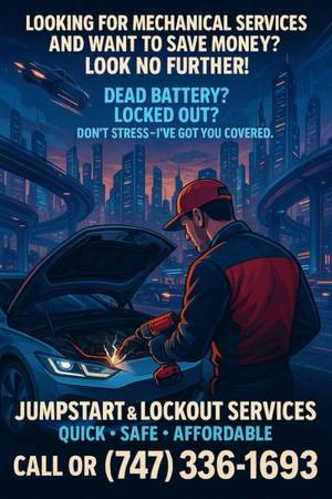 Mobile mechanic, general auto repair, roadside 24-hour assistance, San Fernando