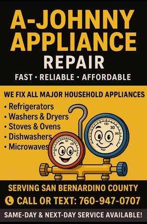APPLIANCE REPAIR, AC & HEATING ALL MAKES AND MODELS ** (VICTORVILLE)