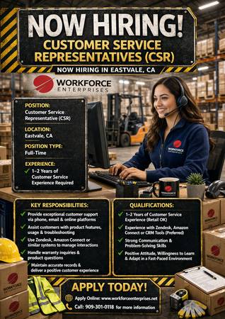 Customer Service-TEMP TO HIRE (EASTVALE)