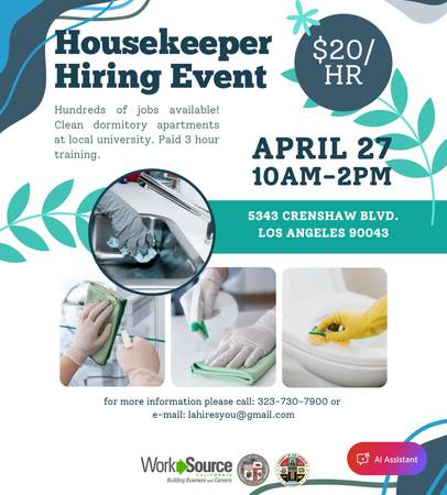 Housekeeper Hiring Event in Los Angeles