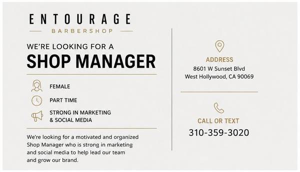 Manager, Marketing, and Social Media (West Hollywood)