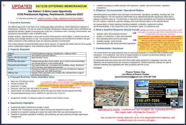 $18,000 Hwy 138 & Longview Rd - Shell Gas Station - Tenant Evicted. (Palmdale / Lancaster - Antelope Valley areea)