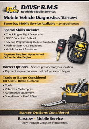 Mobile Vehicle Diagnostics (Barstow)