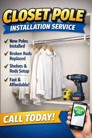 Closet poles installation