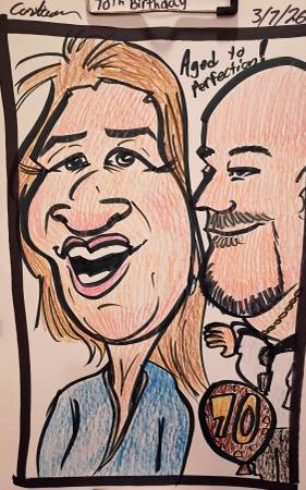 Caricaturist for weddings, birthdays, fundraiser, sweet 16s, and more!
