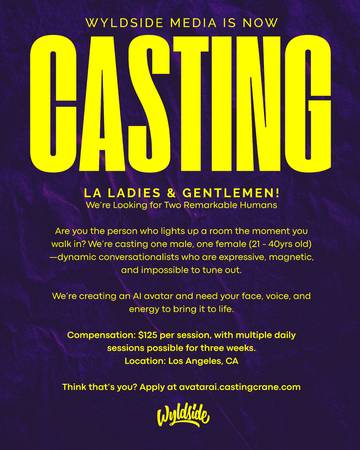 $625 a day for 15 days– Paid LA Casting (Los Angeles) (Los Angeles)