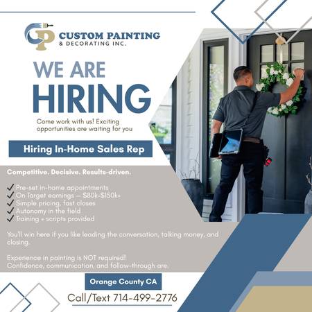 Hiring In-Home Sales Rep – Orange County CA - Hiring Immediately (Orange County)