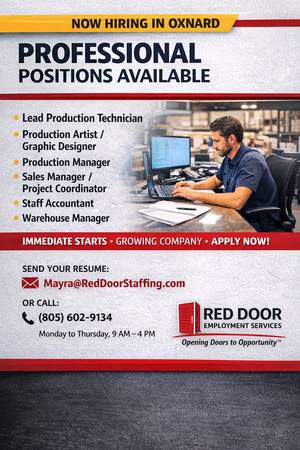 Administrative Openings- Red Door Employment Services (Ventura County)