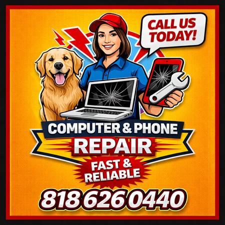 LOCAL COMPUTER REPAIR SHOP FOR YOUR MAC,LAPTOP, PHONE, PC, GAMING  (woodland hills)