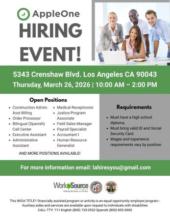 AppleOne Hiring Event! (Los Angeles)