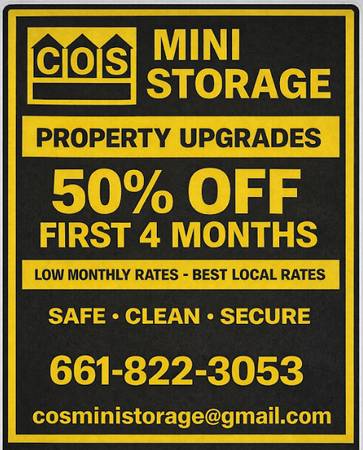$110 / 160ft2 - C.O.S Mini Storage Home of the ONE YEAR RATE LOCK!!!! (TEHACHAPI,CA)