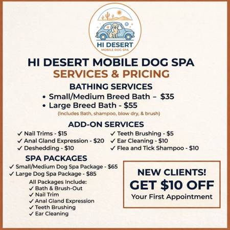 Hi Desert Mobile Dog Spa - We Come To You! (Victorville)