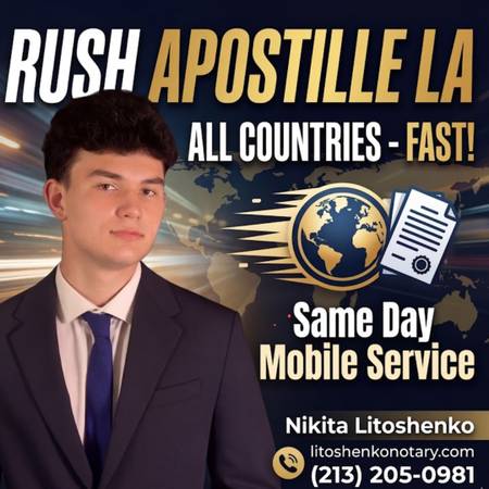 APOSTILLE EXPERT Los Angeles — Fast International Authentication (Mobile service LA County)