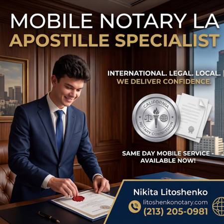 MOBILE NOTARY PUBLIC — I Come To You 24/7 (Mobile service LA County)