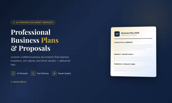 AI Document Writer - Business Plans, Reports, Proposals ($15-$75)